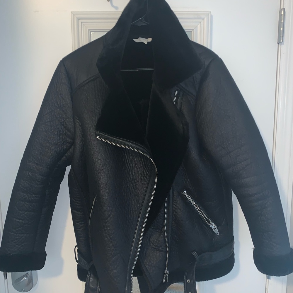 H&M Leather Puffy Jacket
